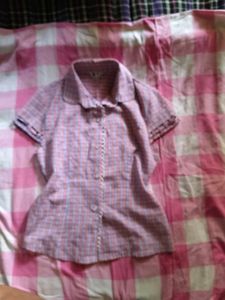 Pink Plaid Short Sleeve shirt