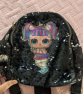 LOL surprise black reversible sequin mini backpack