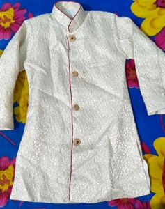 Boy's Cream Jacquard Kurta