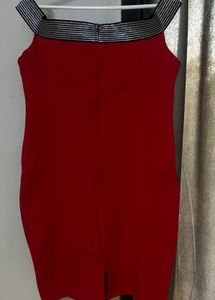 Red Bodycon Off shoulder Dress