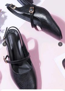 Stylish Black Slingback Heels