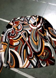 Retro Print Long Sleeve Top