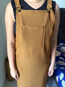 Ribbed Pinafore Dress