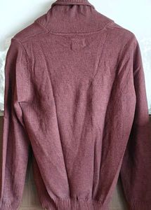 Men's Maroon Shawl Neck Sweater