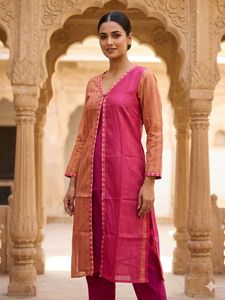 Elegant Pink & Orange Kurta