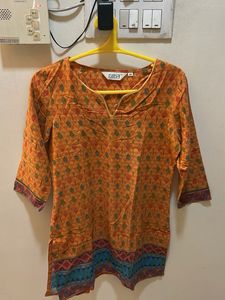Biba Orange Printed Kurta