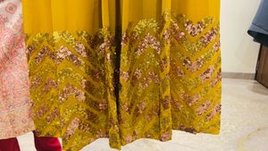 Elegant Yellow Embellished Ethnic Gown