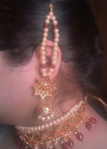 Elegant Red &amp; Gold Choker Necklace Jadavi Set
