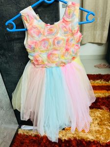 Rainbow Flower Girl Dress