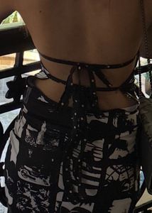 Monochrome Abstract Print Mini Dress