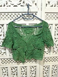 💝Green Crochet Crop Top G