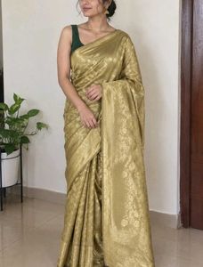 Elegant Golden Silk Saree( LIMITED TIME OFFER)