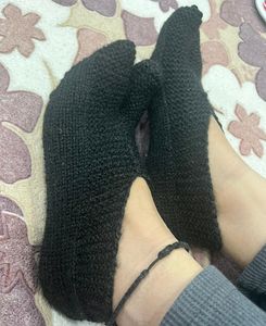 Black Wooden  Socks
