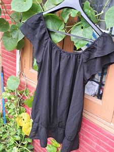 Ruffled Black Blouse
