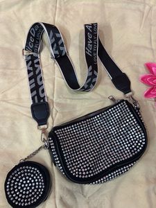 Black Shinestone Bag