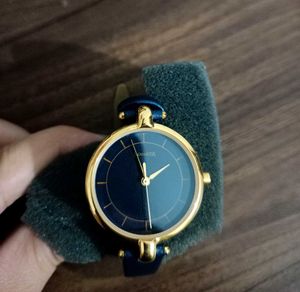 Elegant Blue Leather Strap Watch