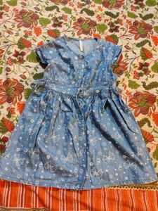 Cute Denim-Look Girls' Dress