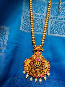 Elegant Gold Plated Necklace Set (Temple Jewellery