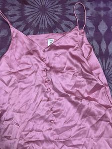 pink satin style top