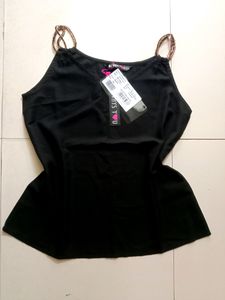 All Ways You Myntra Black Top With Glitter Straps