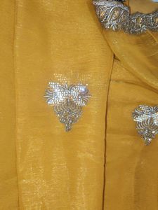 Embellished Orange Saree