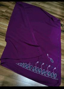 Embellished Purple Saree