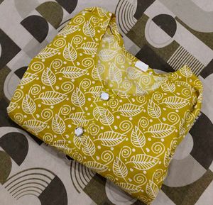 Yellow Printed Kurta Set