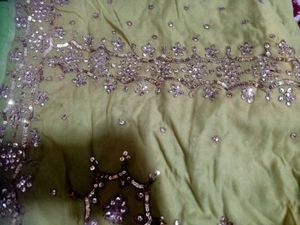 Embroidered Yellow Saree with Sequins