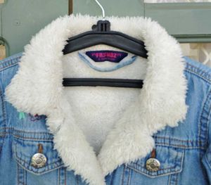 Girls' Embroidered Fur lined Denim Jacket