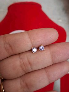 beautiful Purple Stud Earrings gold