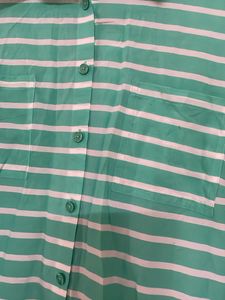 Chic Striped Button-Up Tunic Top