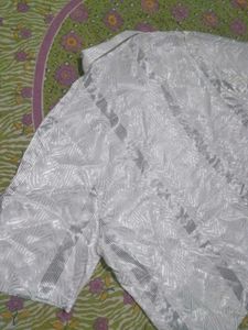 women's White Textured Shirt