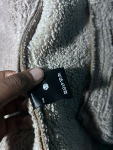 Men's Brown Faux Suede Sherpa Lined Jacket