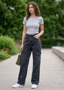 Stylish Black Cargo Jeans