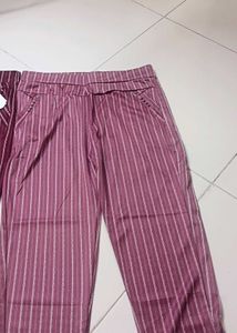 New Striped Maroon Palazzo Pants, combo at sale