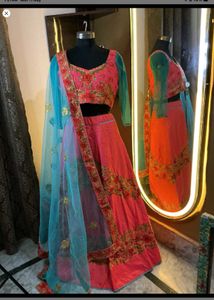 Beautiful Pink Embroidered Lehenga Choli designer