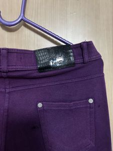 Purple Mid-Rise Jegging Pants