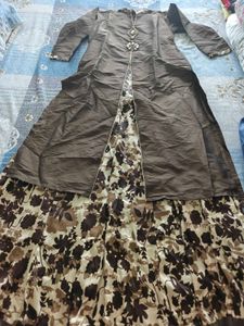 Elegant Brown Floral gown