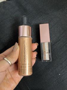 Swiss Beauty highlighter + eyeshadow combo never u