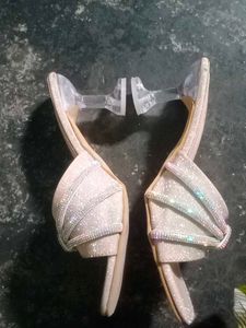 Sparkly Heeled Slides