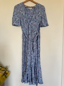 Per Una a M&S brand blue floral Midi dress