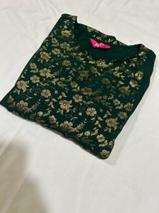 Elegant Green &amp; Gold Kurta