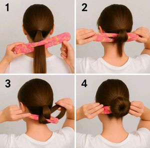 Floral Hair Bun Maker Tool pack of 4