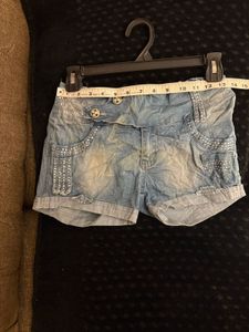Chic Sparkly Denim Shorts