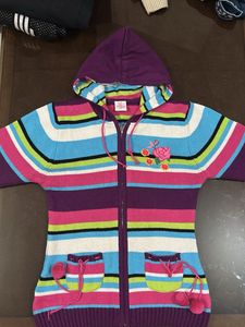 Colorful Striped Girls' ziper