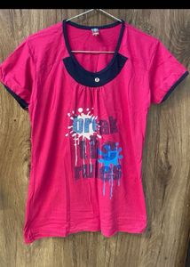 Pink Graphic Print Tee
