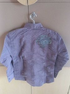 Purple Graphic Print Button-Down Shirt