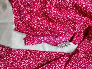 Pink Floral Ruched Crop Top