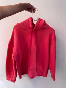 Hot Pink cropped boxy fit Hoodie