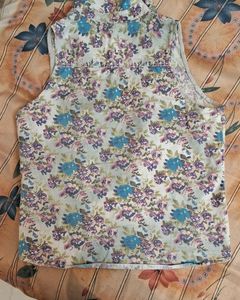 ♡DNMX Jeans Sleeveless Floral Button UP♡